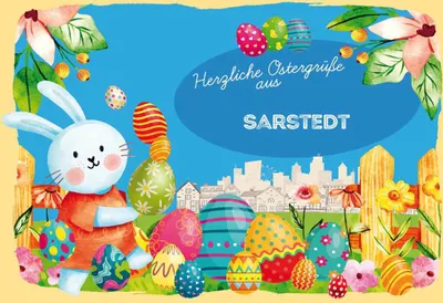 Produktbild von vianmo Holzschild 20x30 cm Ostergrüße SARSTEDT Ostern