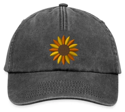Produktbild von Spreadshirt Stickerei Sonnenblume Vintage Cap, One size, Vintage Schwarz
