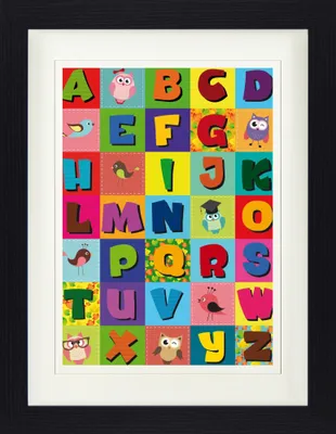 Produktbild von Schule Gerahmtes Poster Für Fans Und Sammler - Vogelalphabet (40 x 30 cm)
