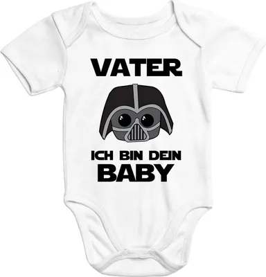 Produktbild von Kurzarm Baby Body Vater ich bin dein Baby Moonworks® Spruch Nerd lustig Onesie Moonworks® weiß 12-18 Monate