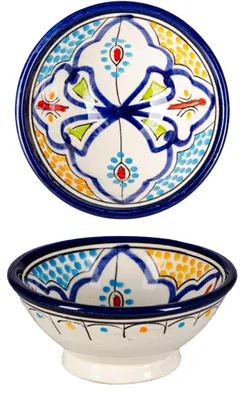 Image de Bol en céramique marocain Danyan, multicolore, de 13 cm