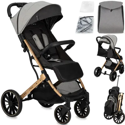 Image de MoMi ESTELLE DAKAR Poussette Jusqu'à 22 kg - Léger, Moustiquaire, Sac de couchage et Housse de pluie - Gris