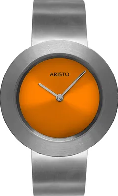 Produktbild von Aristo Titan Damenuhr - Quarz-Armbanduhr - Spangenarmband und orangenes Ziffernblatt - 5D112