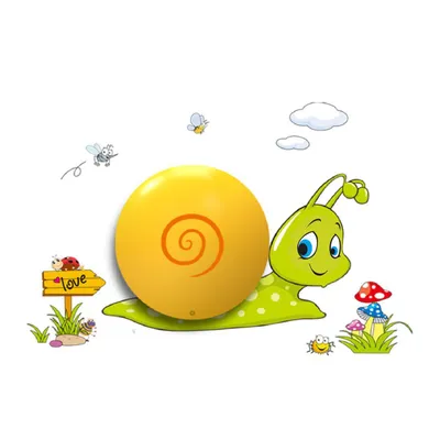 Image de Applique murale LED « Escargot » multicolore 0,6 W 51 lm, plastique, dim. : 4 x 12 x 12 cm, IP20, Milagro