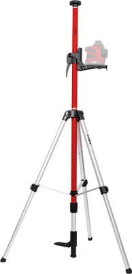 Produktbild von STIER Teleskopstange, 20 - 365 cm Höhe, für Kreuzlinienlaser & Nivelliergeräte, 1/4\" & 5/8\" Gewinde, stufenlos einstellbar, inkl. kleines Stativ
