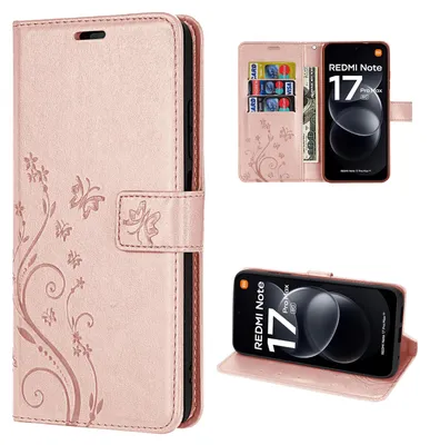 Produktbild von Hülle für Xiaomi Redmi Note 17 Pro 5G Handyhülle mit [Kartenfächern] Rosegold