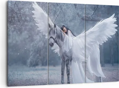 Produktbild von Bild auf Leinwand - Leinwandbild - Frau Pferd Natur - 105x70cm - Wand Bild - Wanddeko - Wandbilder - Leinwanddruck - Bilder - Kunstdruck - Wanddekoration - Leinwand bilder - Wandkunst - CE105x70-3998