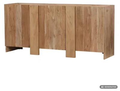 Produktbild von WOHNLING Sideboard Akazie Massivholz 165cm Anrichte mit 3 Türen Kommode modernes Design Schrank Holzkommode Handmade, KI-generiertes Bild