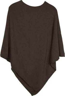 Produktbild von styleBREAKER Damen Feinstrick Poncho Italy | Asymmetrisches Strick Cape mit Kaschmir | Ärmelloser Wollmix Umhang