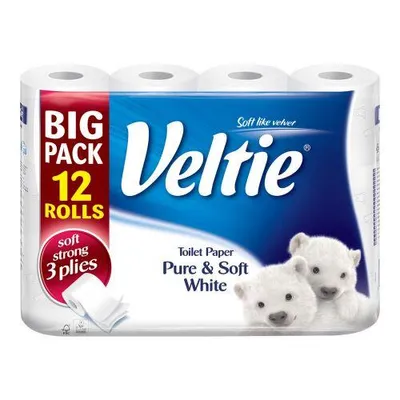 Immagine prodotto di carta igienica VELTIE 3 veli BIANCA (12 pz)