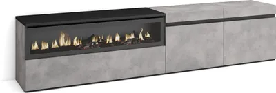 Immagine prodotto di COZY Mobile TV Soggiorno, 200x35x45cm, Per TV fino a 80, Camino elettrico, Cemento