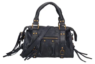 Obrázek produktu pro Borsa a Spalla Donna Erisia Camoscio Stampato Tracolla Rimovibile Italy Black B UNICA 25x15x10 cm
