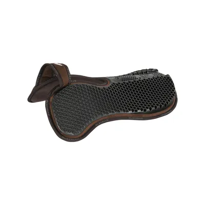 Image de Acavallo - Tapis de selle demi-taille « Withers Free » en gel Hexa avec rehausse arrière en mousse à mémoire de forme, couleur : marron
