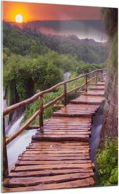 Produktbild von Bilder auf glas - Einteilig - Park Natur Wasser - 70x100cm - Glasbilder - Wandbilder - Bilder - zum Aufhängen bereit - Wanddekoration aus Glas - Glas Bilder - Wandbild auf Glas - GPA70x100-3962