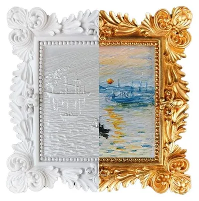 Produktbild von 3D Gips Relief - Malset Wandbild Sonnenaufgang - DIY Wanddekoration mit Farben & Ständer