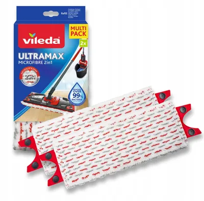 Produktbild von Ersatzbezug für den VILEDA ULTRAMAX EXTRA und ULTRAMAX TURBO Flachmopp, 35 cm, 2 Stück