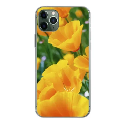 Produktbild von MuchoWow® Handyhülle Schutzhülle Hülle für iPhone 11 Pro Max Blumen - Garten - Orange Silikon Softcase Handy Hülle - Schutz