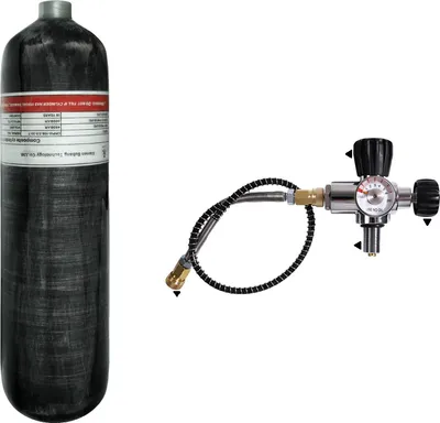 Obrázek produktu pro TUXING Vysokotlaký vzduchový zásobník 300 bar, objem 3 l, odolná konstrukce z uhlíkových vláken, 3 l s ventilem