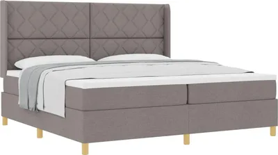 Immagine prodotto di Letto a molle con materasso Taupe 200 x 200 cm in tessuto