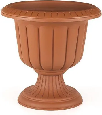 Obrázek produktu pro Elegantní terakotový květináč na podstavci 50 x 35 cm, 25 l, odolný proti UV záření, vysoký kulatý květináč Nergiz