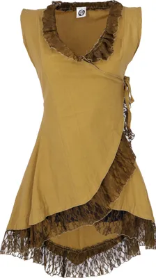 Produktbild von Wickeltunika mit Spitze - Massala, Damen, Braun, Baumwolle, Größe: M/L