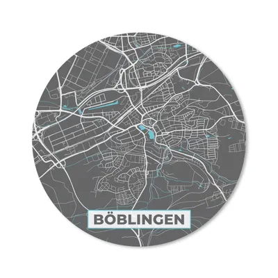 Produktbild von MuchoWow® Mauspad Mousepad Böblingen - Stadtplan - Blau - Karte - Deutschland 40x40 cm - Mousepads - Maus Mat - Pad - Mausunterlage - Schreibtisch Accessoires