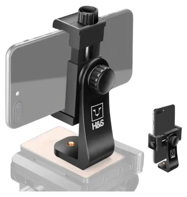 Produktbild von H&S Handy Stativ Halterung - Universal Handyhalterung mit 360° Drehung auch für Ringlichter - Smartphone Adapter mit Verstellbarer Klemme auch für das
