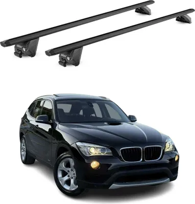 Image de Barres de toit transversales pour BMW X1 E84 F48 2009-2022 Alu Noir 2 pièces ABE