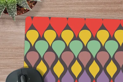 Produktbild von MuchoWow® Mauspad Mousepad Vintage - Retro - Farben - Muster 40x30 cm - Mousepads - Maus Mat - Pad - Mausunterlage - Anti Rutsch