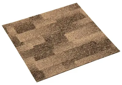 Obrázek produktu pro Podlahová krytina: Koberec – Koberec v dlaždicích – 20 kusů – 50 x 50 cm – Odolný polypropylen – Hnědá barva