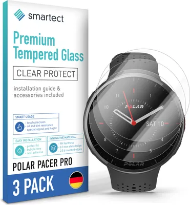 Produktbild von 3x Schutzglas Panzerfolie Klar für Polar Pacer Pro Displayschutz Hartglas Glas