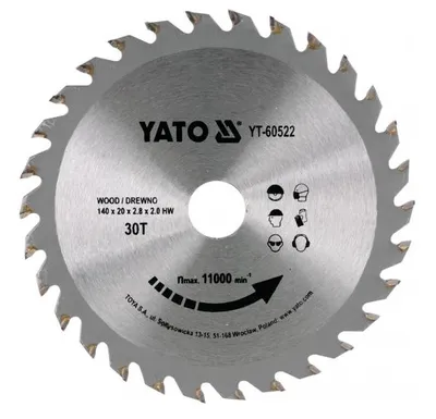 Produktbild von Yato YT-60682, Kunststoff, Holz, 21,6 cm, 3 cm, Hartmetall-bestücktes Wolfram (TCT), 2,2 mm, 7500 RPM