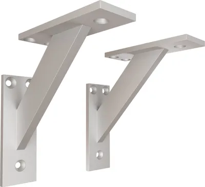 Produktbild von 2x sossai FSHR Design Regalträger in Silber 120x120mm Regalwinkel Bücherregal Konsole Regal Halter