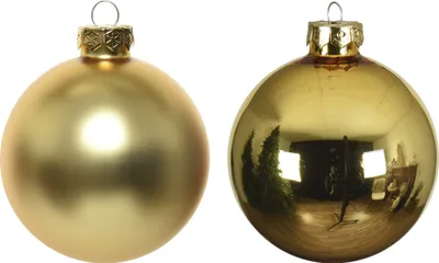 Produktbild von Weihnachtskugeln Glas 8cm 16 Stück - Hellgold