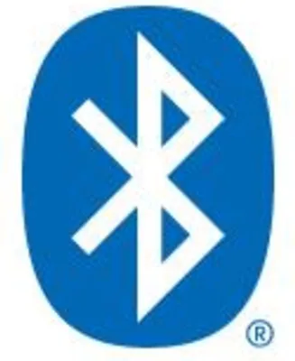 A blue oval with a white Bluetooth logo and a small registered trademark symbol in the bottom right corner.