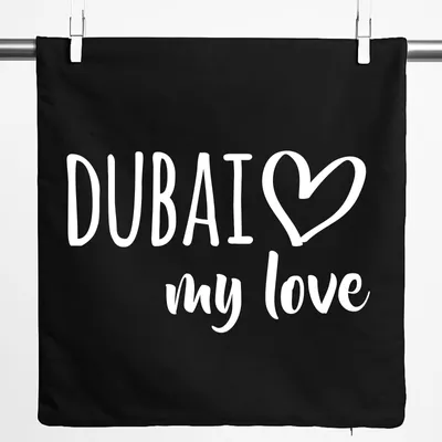 Produktbild von Huuraa Kissenbezug Dubai my love 40x40cm Black Baumwolle Dekokissenbezug Geschenkidee