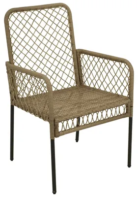 Produktbild von Sessel aus Metall mit Geflecht 57 x 92 x 54 cm Anthrazit