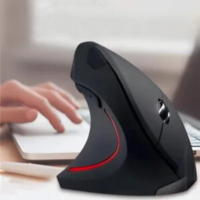Zdjęcie produktu dla Myszka Ergonomiczna Wertykalna pionowa MYSZ bezprzewodowa CICHA czarna