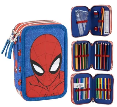 Obrázek produktu pro Třípatrové pouzdro na psací potřeby s motivem Spider-Mana