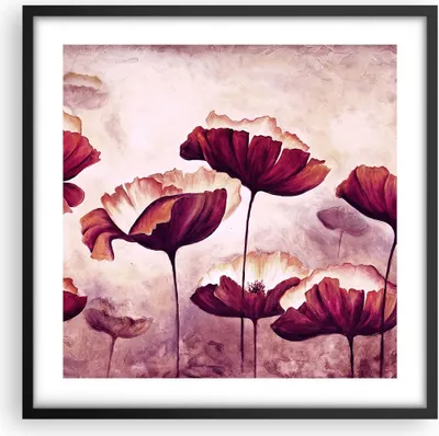 Produktbild von Gerahmtes Poster - Schwarzer Rahmen - Mohn Blume Wiese - 50x50 cm - Wand Bild - Wanddeko - Wandbilder - Kunstposter - Wandposter - Bilderrahmen - Bilder - Kunstdruck - Wandbild - P2BAC50x50-3934