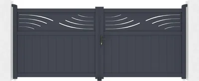 Produktbild von HALTI H.140 graues Aluminium-Flügeltor 3,4 m