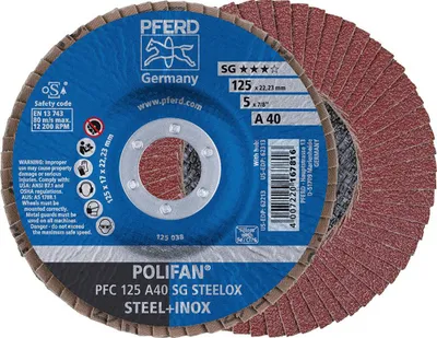 Produktbild von 1x PFERD Lamellenschleifscheibe D.115mm K.A-80 Bohrung 22,23mm kon.
