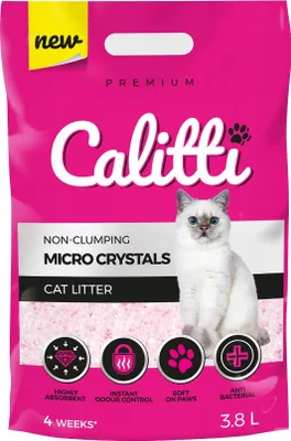 Produktbild von Calitti Micro Crystals - Unparfümiertes Silikon-Katzenstreu 3,8 L