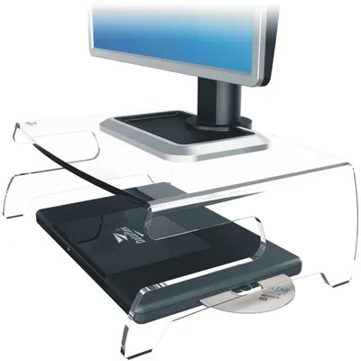 Produktbild von Dataflex Addit Monitorerhöhung 660, Multimedia-Ständer, Transparent, Acryl, Flachbildschirm, 15 kg, 144 mm