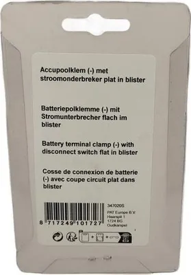 Produktbild von Batteriepolklemme (-) mit Trennschalter flach im Blister