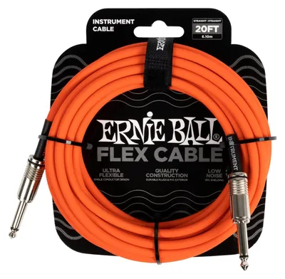 Zdjęcie produktu dla Ernie Ball Flex Cable, 6.35mm, Męska, 6.35mm, Męska, 6,1 m, Pomarańczowy