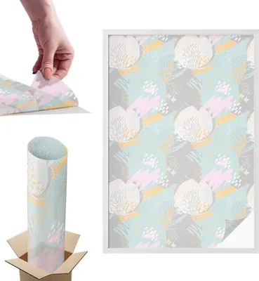Obrázok produktu pre Fólia na ochranu súkromia - 146x100 cm - farebné sklo / vitrážový dizajn - nepriehľadná a dekoratívna - samolepiaca dekoratívna fólia na sklo - ochrana proti UV žiareniu, jednoduchá inštalácia - abstraktná harmónia