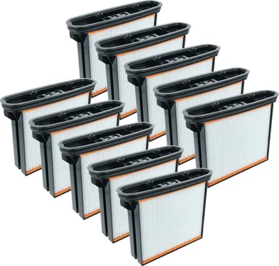Produktbild von vhbw 10x Flachfaltenfilter F8 kompatibel mit Hikoki RP500YDM, RP350YDM, RP500YDH, RP350YDH Industriestaubsauger Nass-/Trockensauger Staubsauger