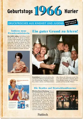 Produktbild von Geburtstagskurier Geschenkbuch 1966 zum 60. Geburtstag, 17,4 x 24,6 cm, 80 Seiten