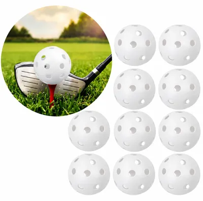 Obrázok produktu pre INF Tréningové golfové loptičky s jamkami 10-balenie biely